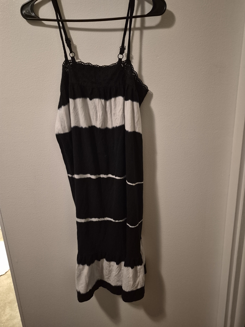 Faded Glory Black and White Striped Midi Dress